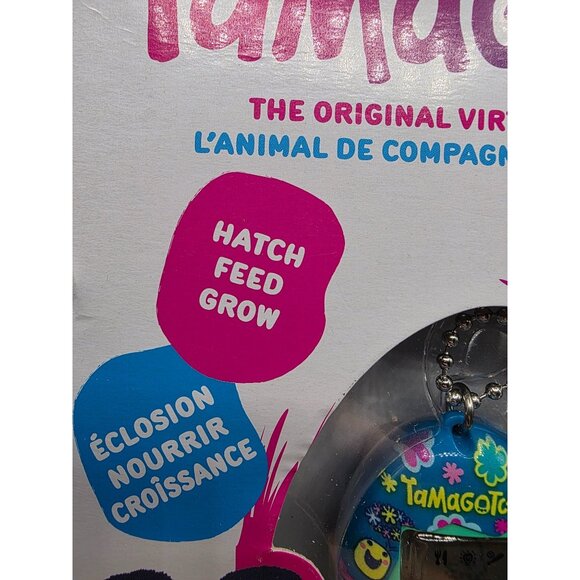 Tamagotchi Gen 1 Virtual Reality Pet - Blue With Flowers - Picture 3 of 4